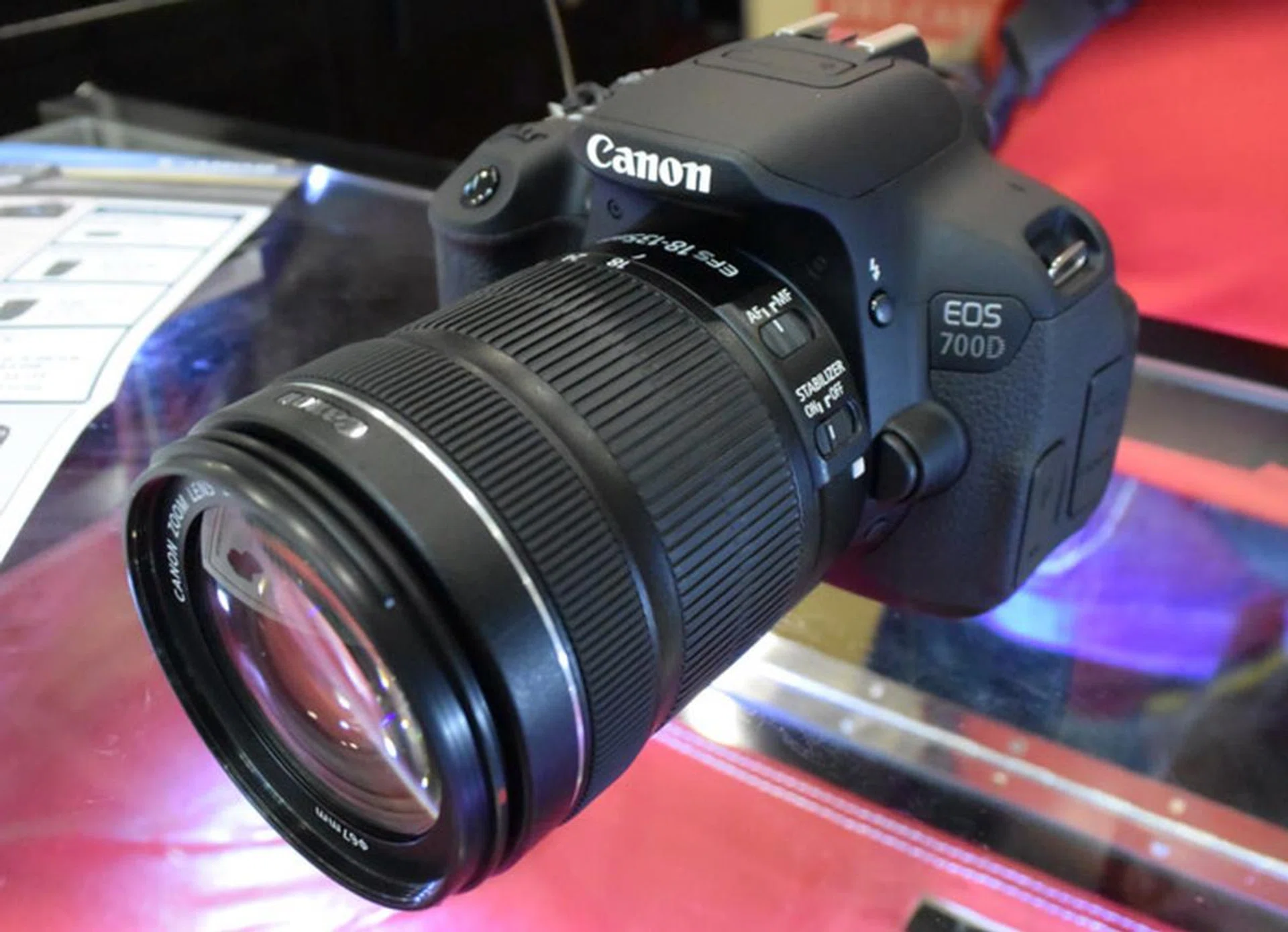 The EOS 700D gives you an 18MP APS-C CMOS sensor and a 3-inch capacitive touch, vari-angle LCD. There's an $80 cash back promotion for this, and it costs just $1,349 with the EF-S 18-135 IS STM lens (before cash back).