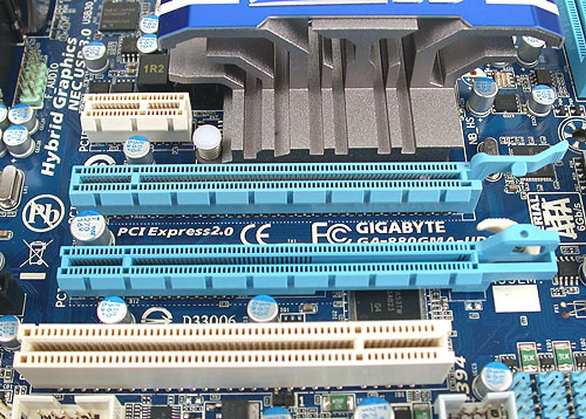 There's only one PCIe 2.0 x16 slot for your discrete graphics needs, but then again you weren't thinking of running a proper CrossFireX configuration on such a small motherboard, were you?