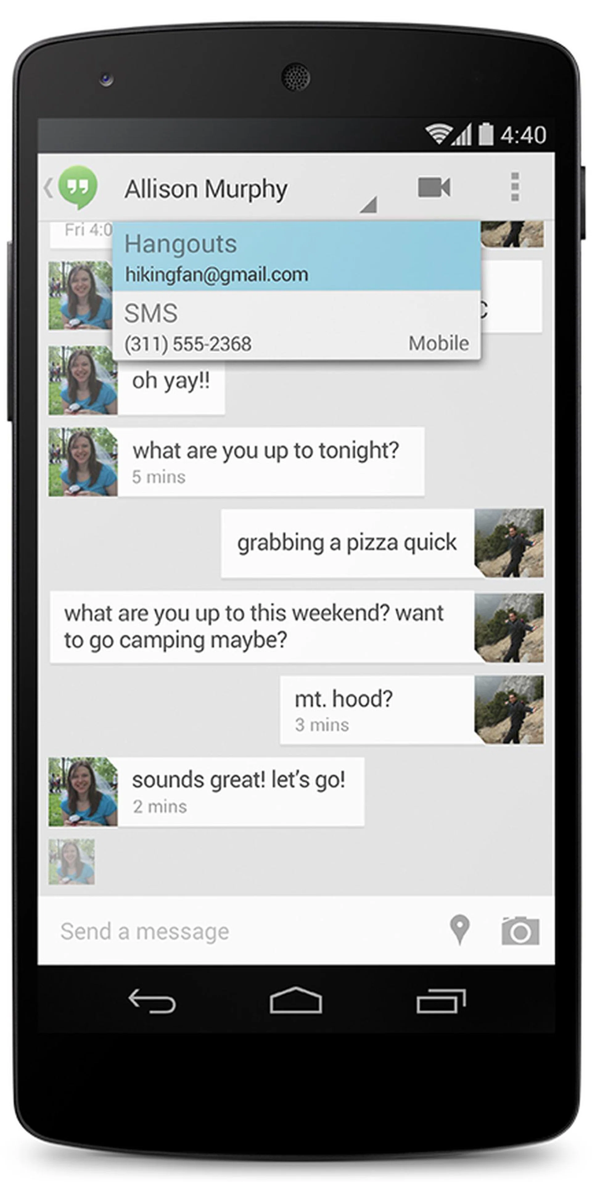 Google Hangouts now includes support for SMS and MMS so all of your conversations can be in the same place.