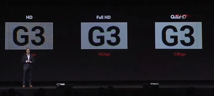 LG proved that the human eye is able to spot the difference in pixel density among the three display panels with different resolutions.