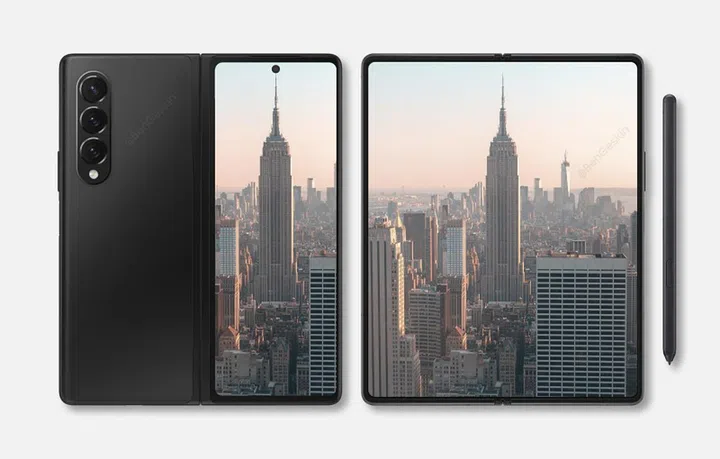 Concept render of the Samsung Galaxy Z Fold3. <br>Image source: Ben Geskin