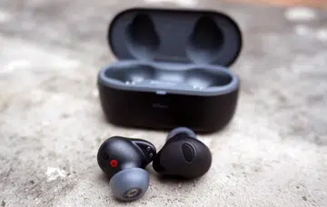 The LG Tone Free T90S earbuds in black. Photo: HWZ