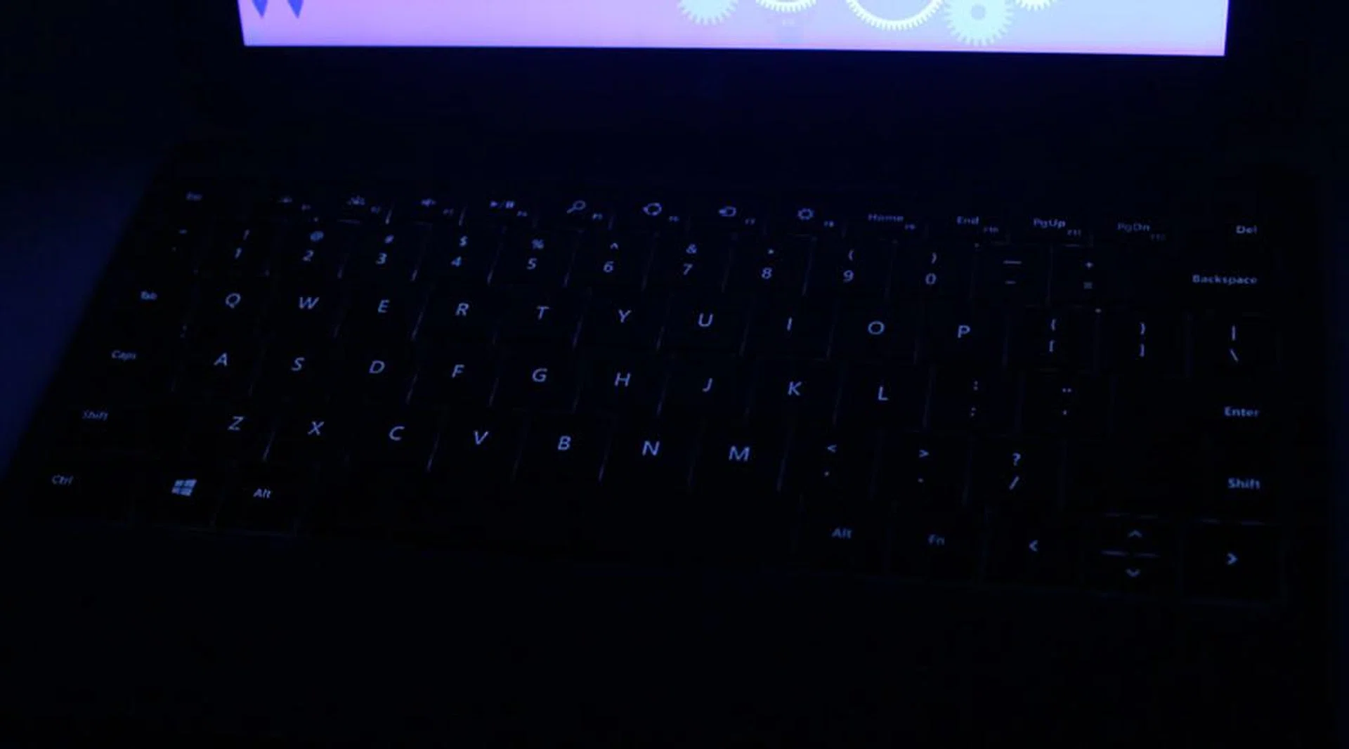 It's hard to see the backlight with the lights on, but turn them off and it has a nice glow.