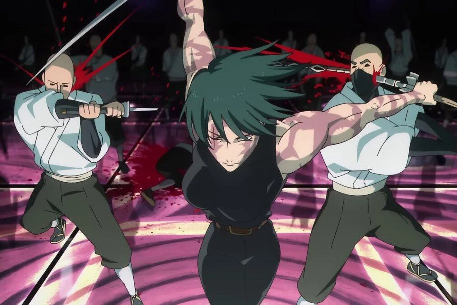 Screenshot of Maki Zenin fighting the Zenin Clan