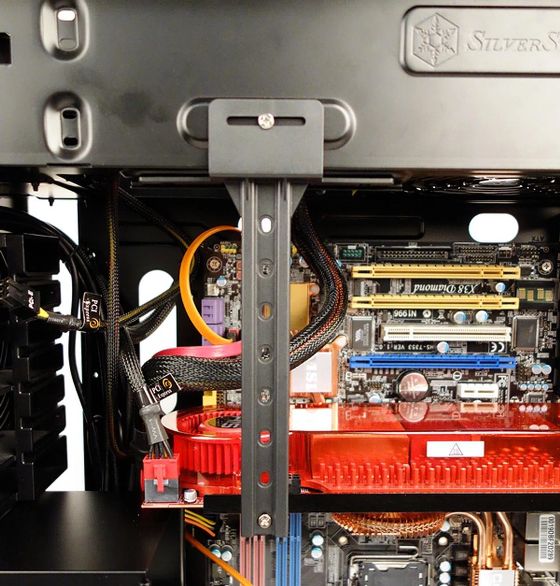 The plastic support for graphics cards.