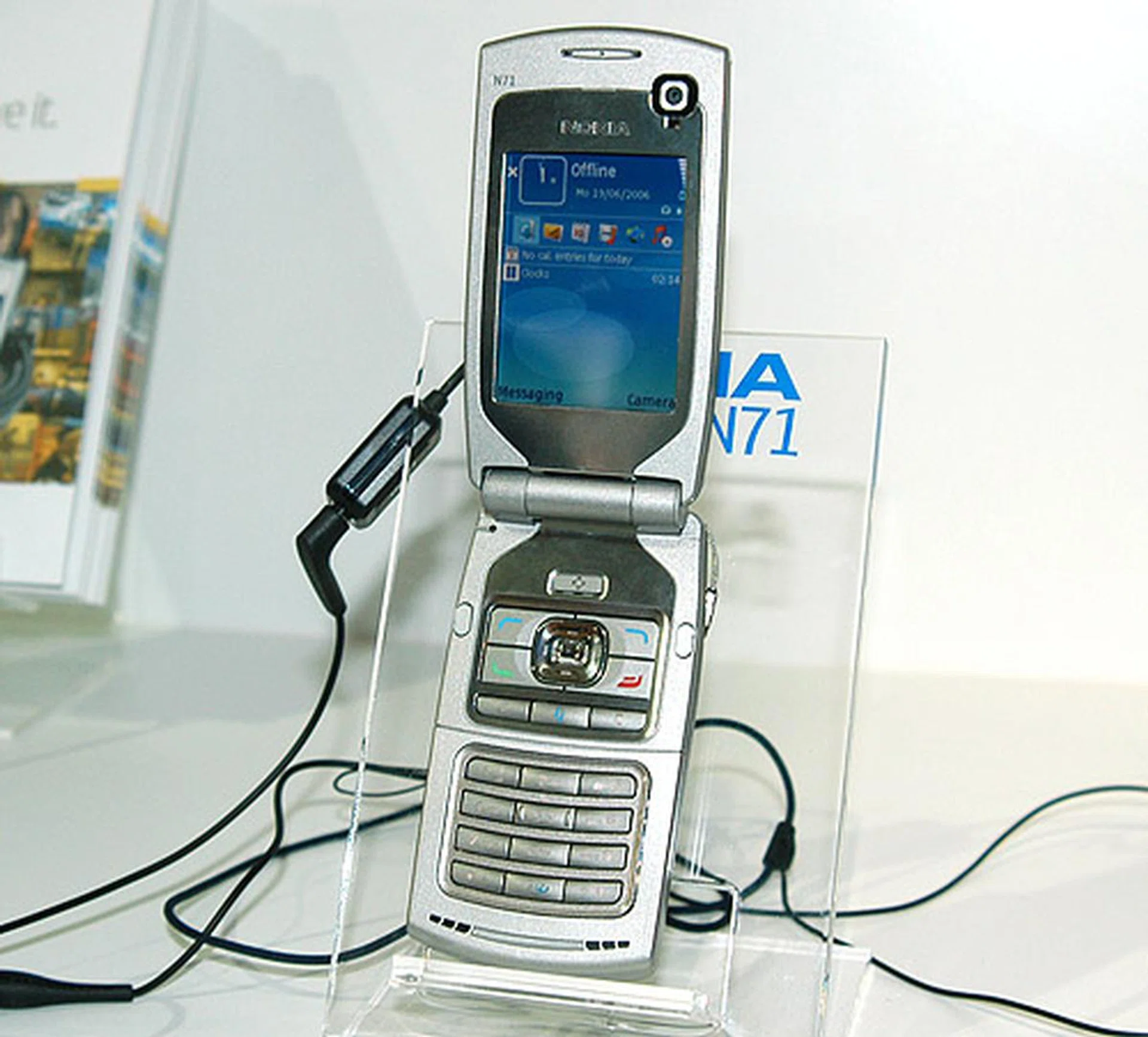 The oddball N71 - a Nokia multimedia clam-shell phone.