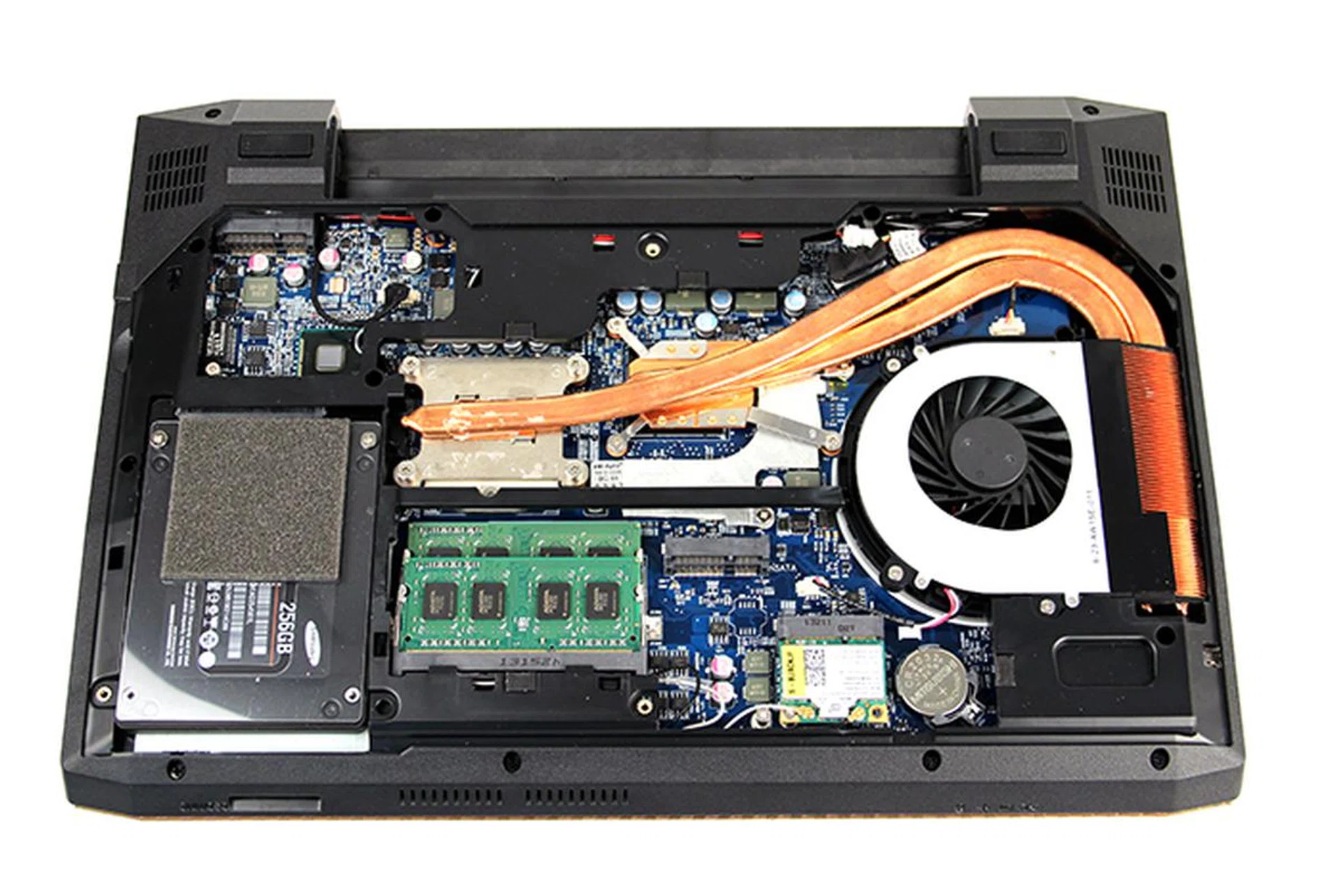The internals of the XG13 - one only needs to undo three screws to remove the back cover. Memory and storage can be easily upgraded by the user.