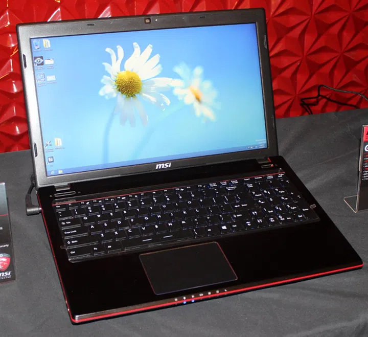 Although the flagship GT70 Dragon Edition 2 notebook was not on show, we caught a glimpse of the slightly less powerful GE60-20E.