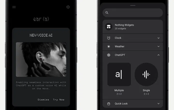 ChatGPT integration. Credit: Nothing.