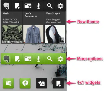 The updated Evernote widget app (Source: Evernote)