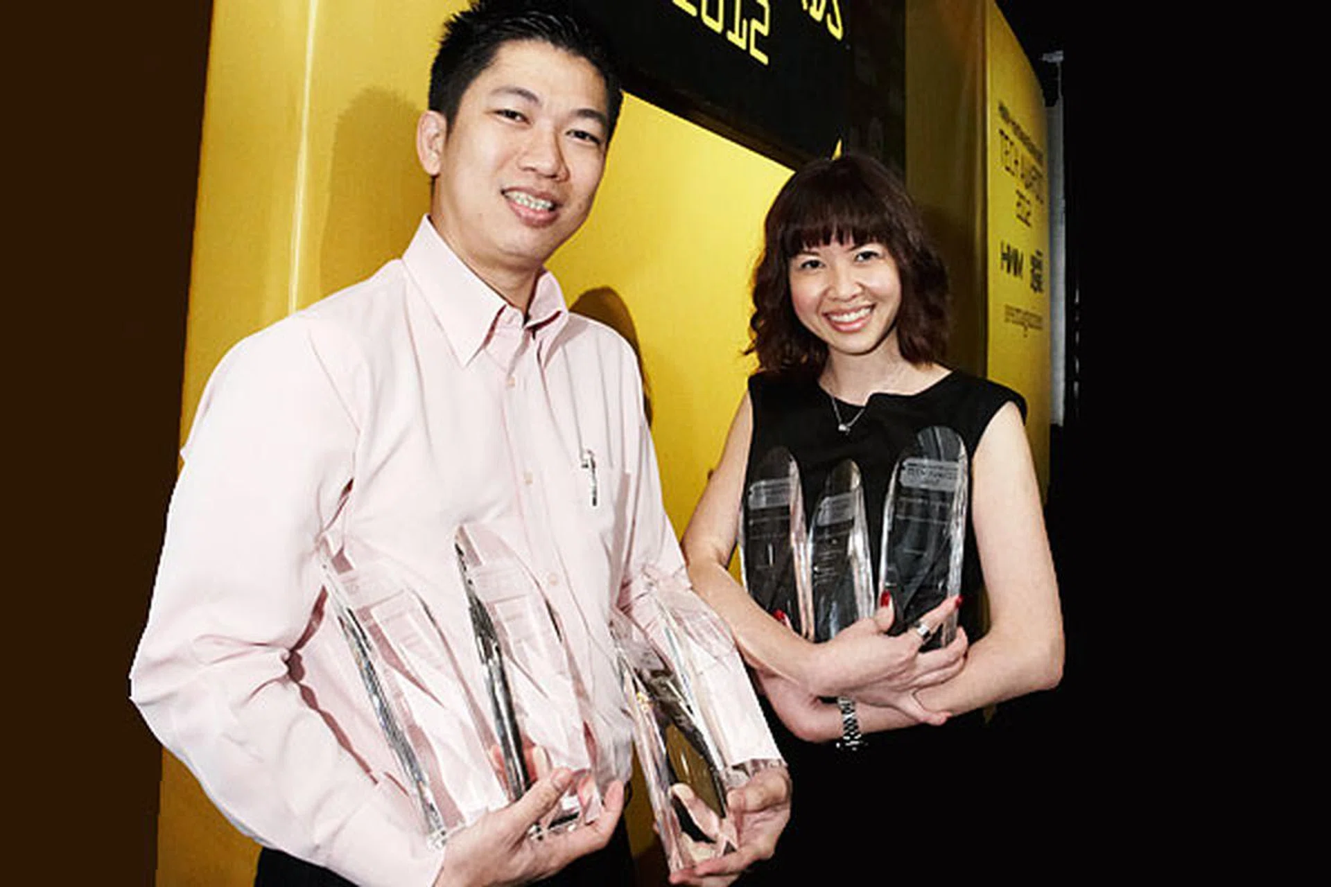 Samsung walked home with seven awards. Be careful there, don't break the trophies!