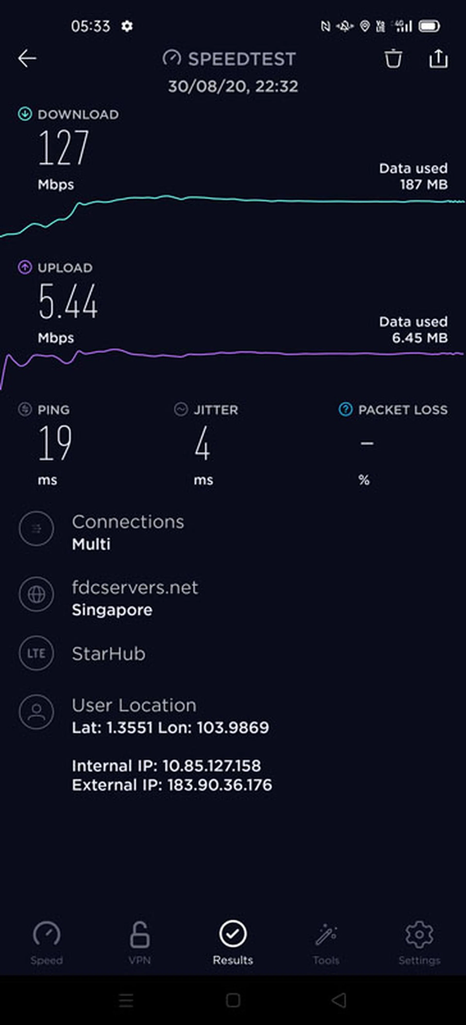 StarHub 5G Test 2