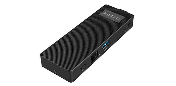 The ZBOX PI221 features a full-sized Ethernet port, just like the PI220. (Image Source: Zotac)