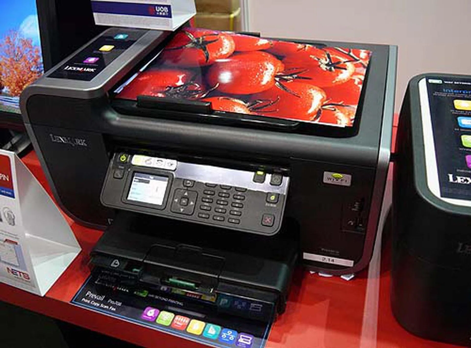 Last but not least, it's the Lexmark Pro708, which at $369 is a pretty good deal considering it is a winner of our HWM/HardwareZone.com Tech Awards 2010 Editor's Choice category. 33ppm mono, 30ppm color and business card scanning features make this the ideal printer for your home office.