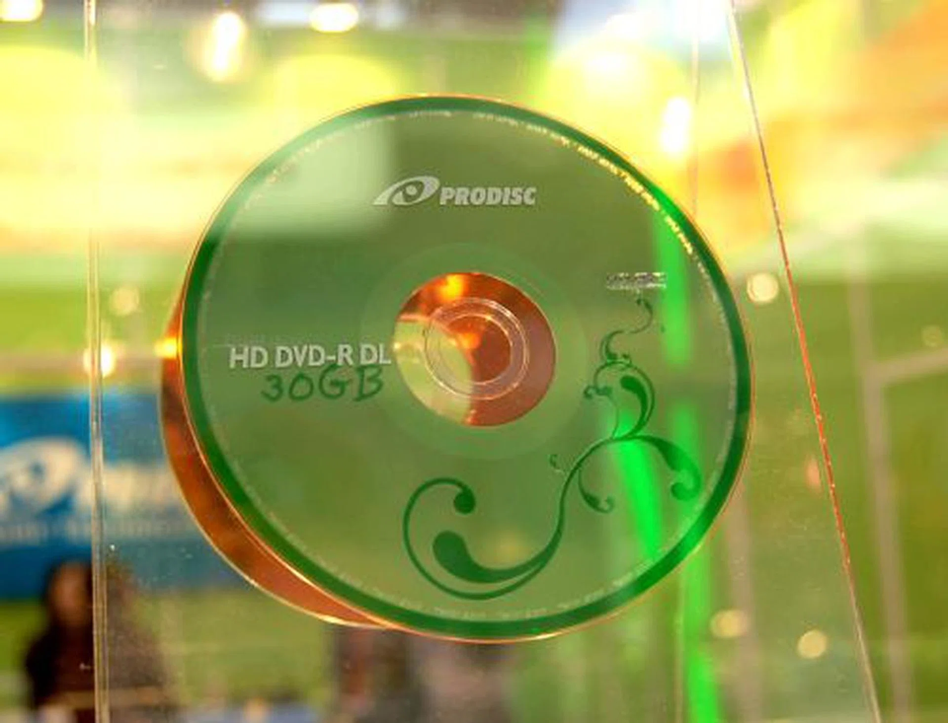  For higher density storage, here's a HD DVD-R DL disc with 30GB write capacity.  