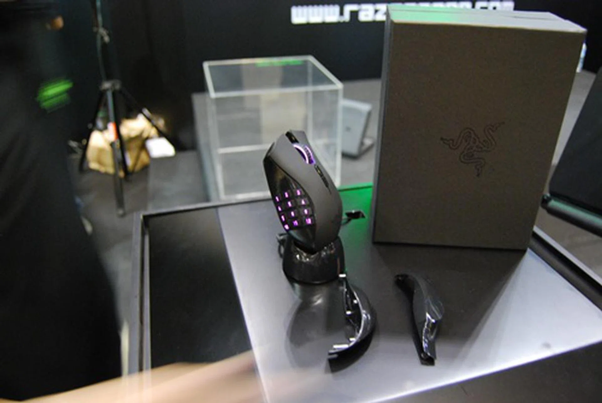 Drop by Razer for your gaming fix. We spotted a glowing Razer Naga Epic gaming mouse, which comes with 17 MMO-optimized buttons, retailing for $199.90.