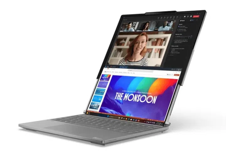 The specs of the rollable screen on the upcoming 6th-generation Lenovo ThinkBook Plus notebook are not known at the moment. Photo: @evleaks