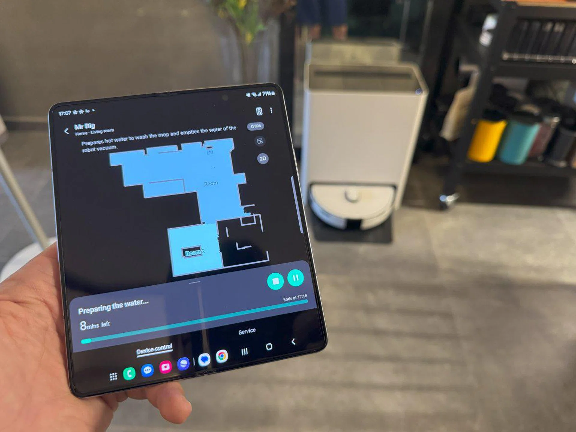 This is the scanned room with a virtual wall setup. Photo: HWZ