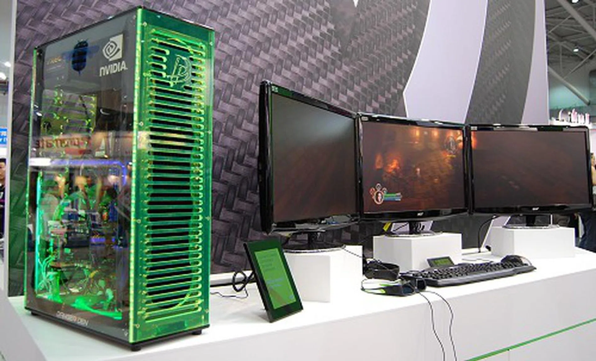 3D Vision surround gaming was another popular hands-on area since there's a cost barrier and specific hardware needed to experience it.