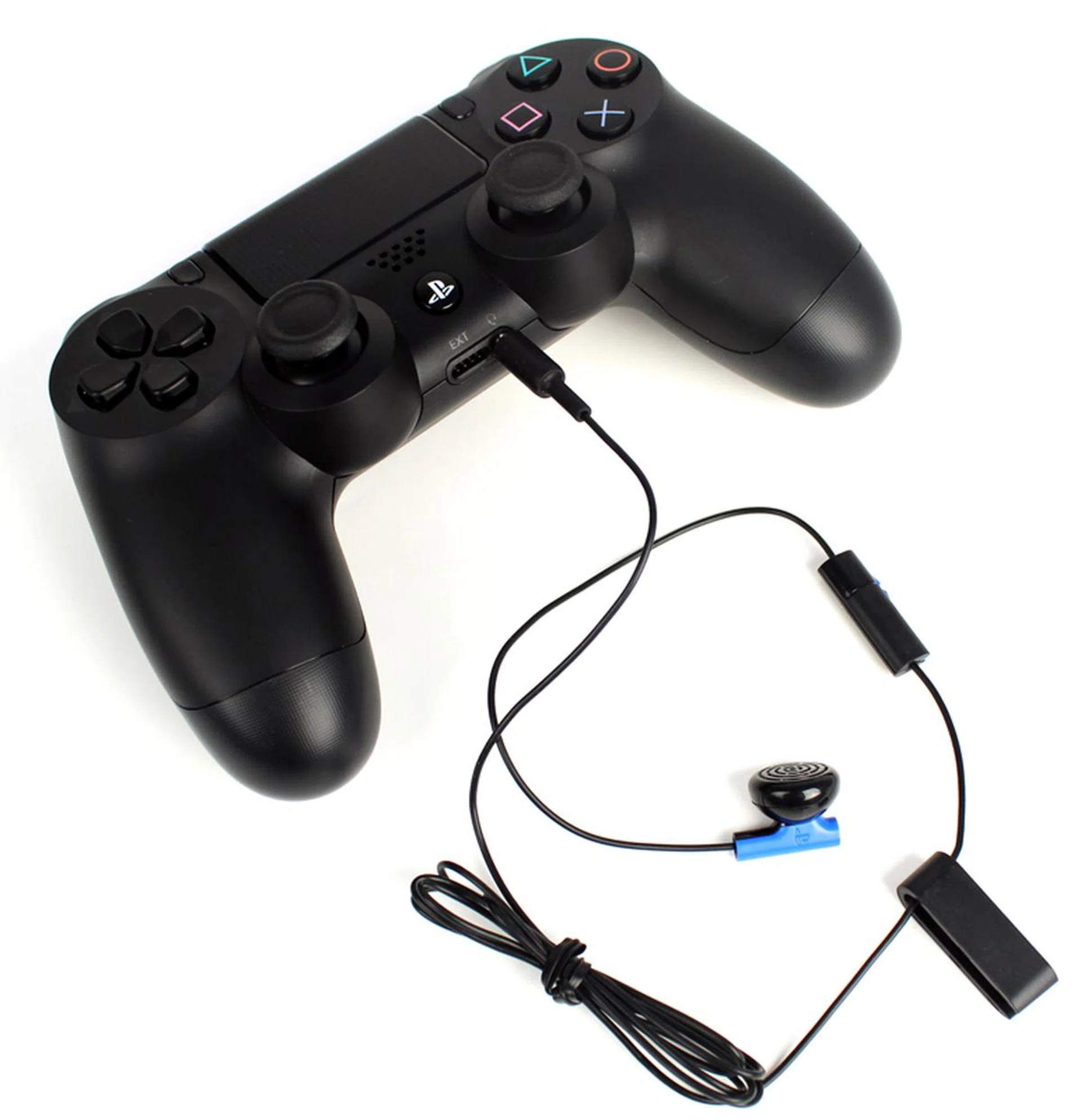 You can plug any standard 3.5mm jack headphones into the Dualshock 4.
