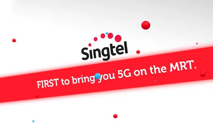 Singtel's early 2020 campaign where it was showcasing 5G connectivity underground. Image: Singtel.