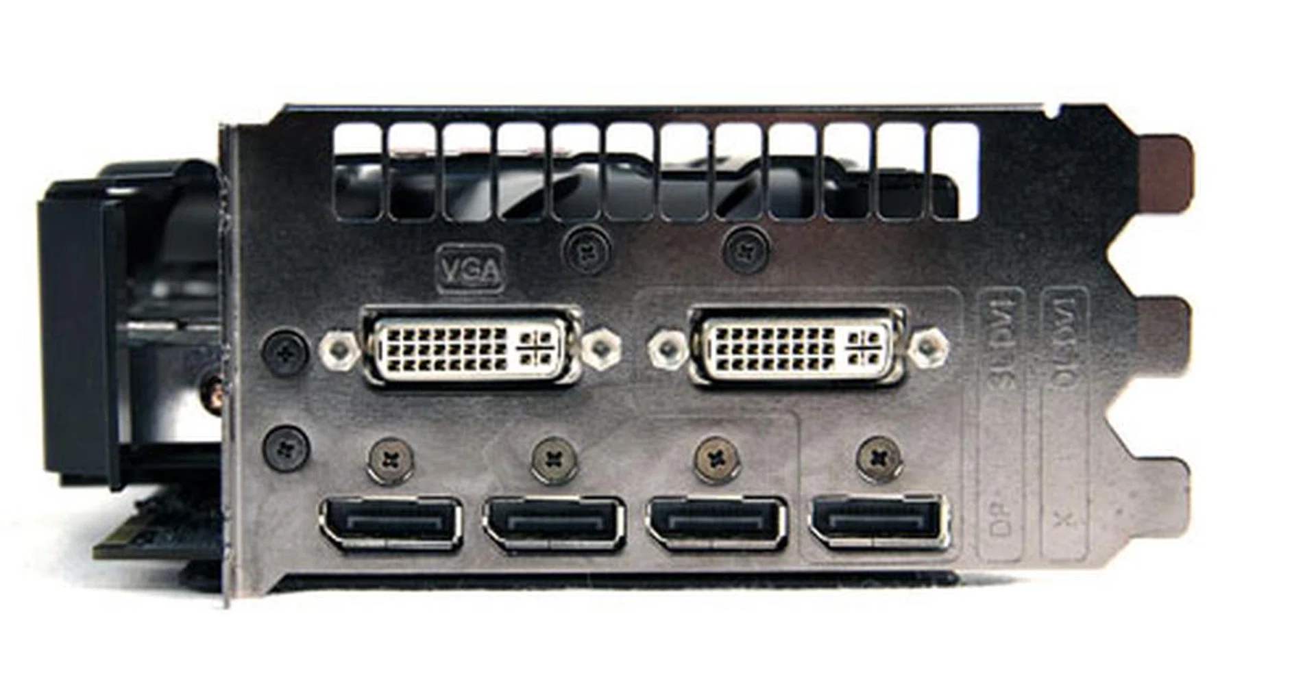 Six monitor ports on a single card! An HDMI port would have been nice though.