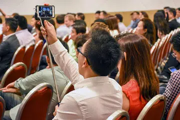 Using selfie sticks to capture the proceedings? You bet! (Disclaimer: We gave out the selfie sticks.)