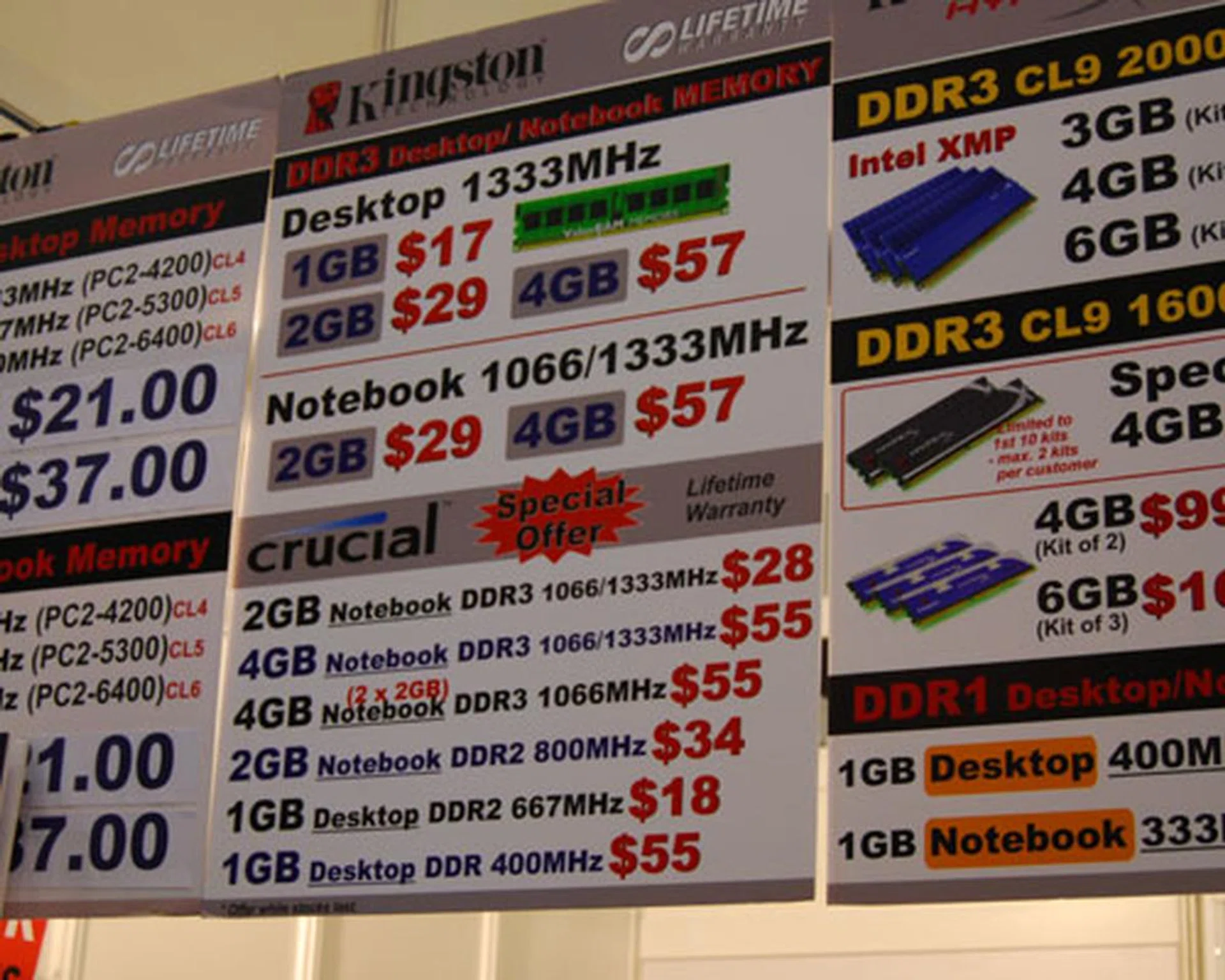 Need to juice up your desktop or notebooks with more memory? Kingston has a wide selection of DDR3 memory available at the Convergent booth. Prices start at $17 for the 1GB option, to $57 for 4GB.