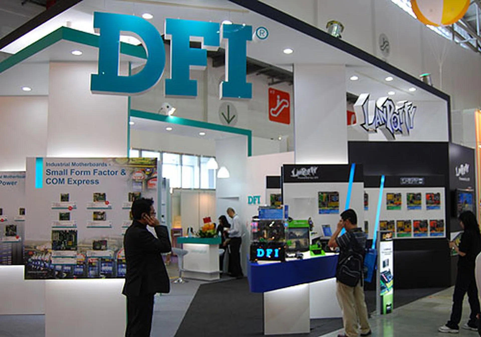 DFI's booth showcased both its consumer and industrial oriented motherboards but we'll only be looking at the more familiar consumer products.