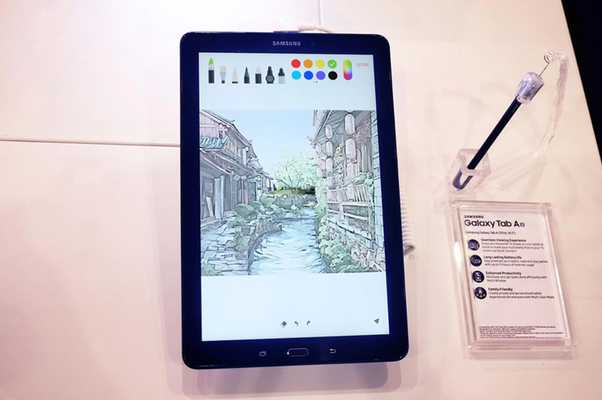 Samsung's Galaxy Tab A 10.1 with S Pen has a Full HD display and is powered by a Exynos 7870 processor. The handy S Pen stylus offers precise control, which makes it perfect for drawing and other productivity tasks. Pick it up at Sitex for just $498 and get a free Samsung 11,300mAh battery pack and 1-Year Brainy Arkies App subscription.