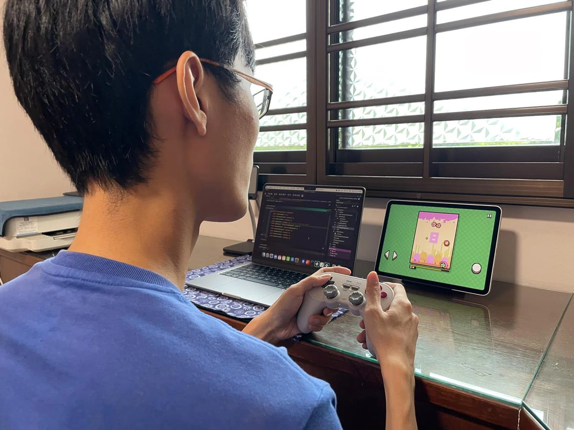 Chinykian teaches game design by day and work on his personal game development on weekends.