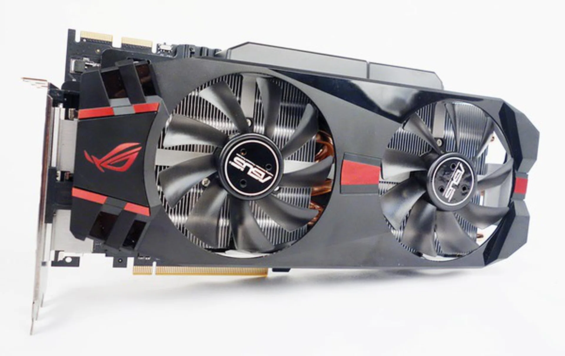The ASUS ROG Matrix R9 280X Platinum card has features that are clearly targeted at extreme users. It sports the familiar DirectCU II cooling system with an oversized fan shroud, housing a pair of 100mm cooling fans and a Matrix LED indicator.