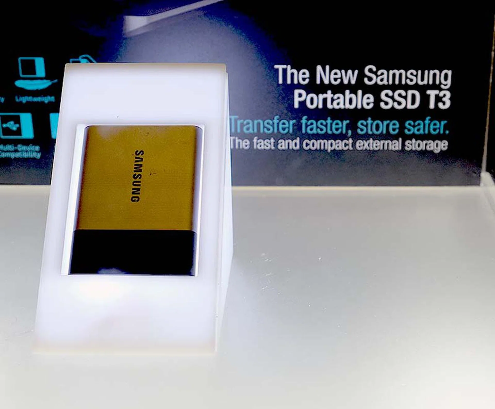 Samsung's new speedy portable external SSD is available at CEE 2016. The T3 is available in 250GB, 500GB, 1TB and 2TB capacities. It is priced at $209, $329, $599 and $1229 respectively. Every purchase will also come with a free 16GB microSD card.
