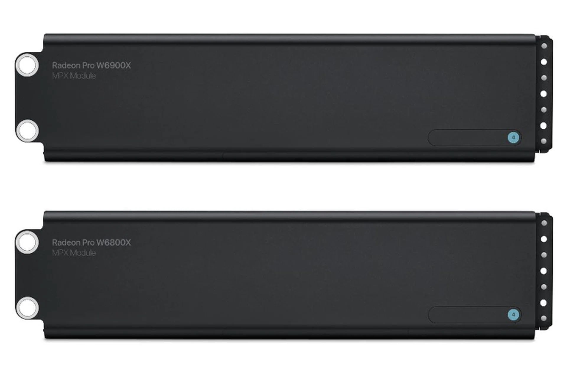 The Radeon Pro W6900X and W6800X. (Image source: Apple)