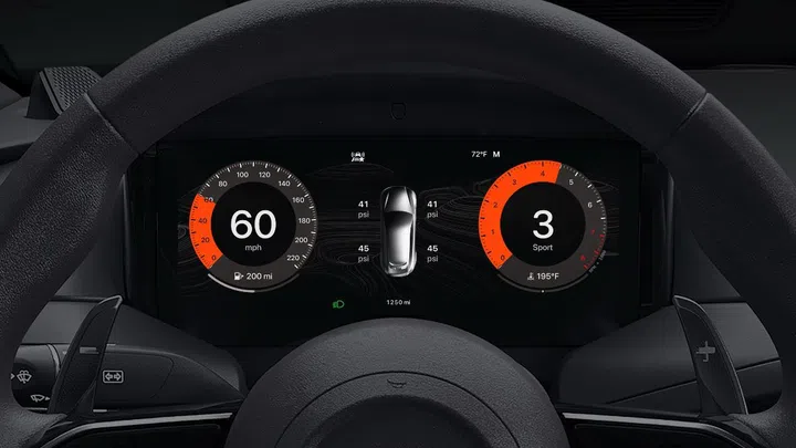CarPlay Ultra will be customisable to a certain extent. Here, you can see it display tyre pressure. Photo: Apple