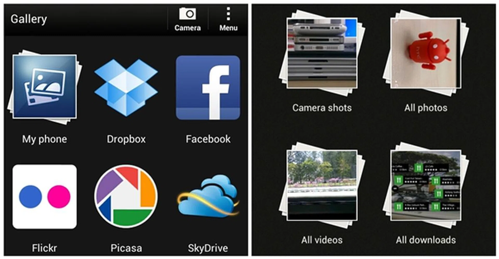 The new Gallery view interface to view and manage photos.