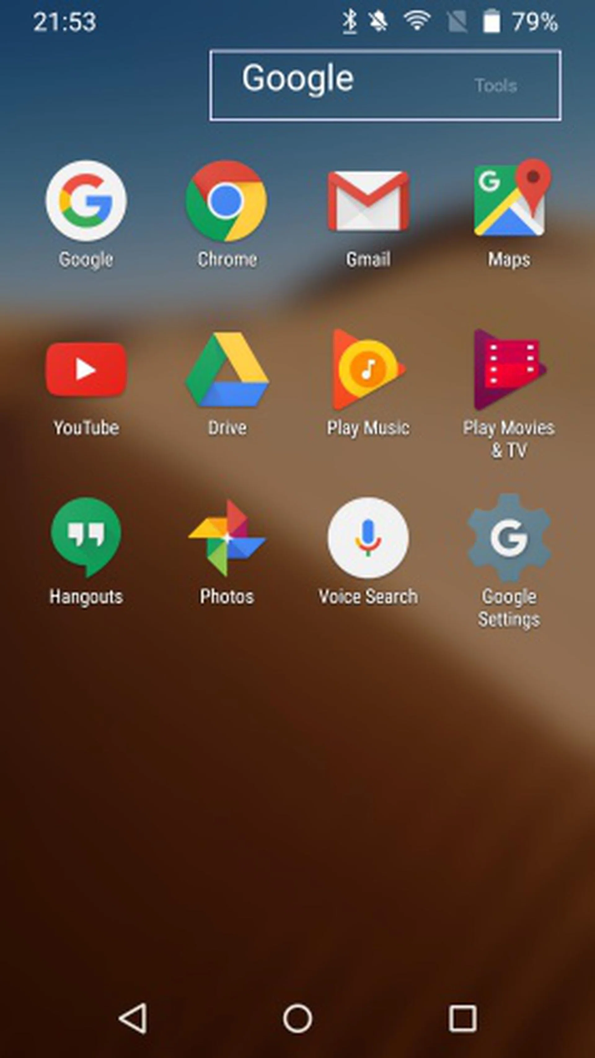 Notice the Google and Tools labels at the top right corner.
