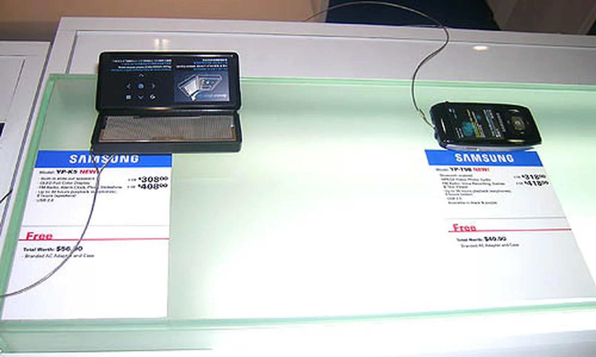 The new YP-K5 is loud, thanks to its slide-out speakers. It is also a very capable MP3 player with up to 30hrs of playback using earphones. The 2GB version costs $308 while the 4GB is much better value at just $100 more.