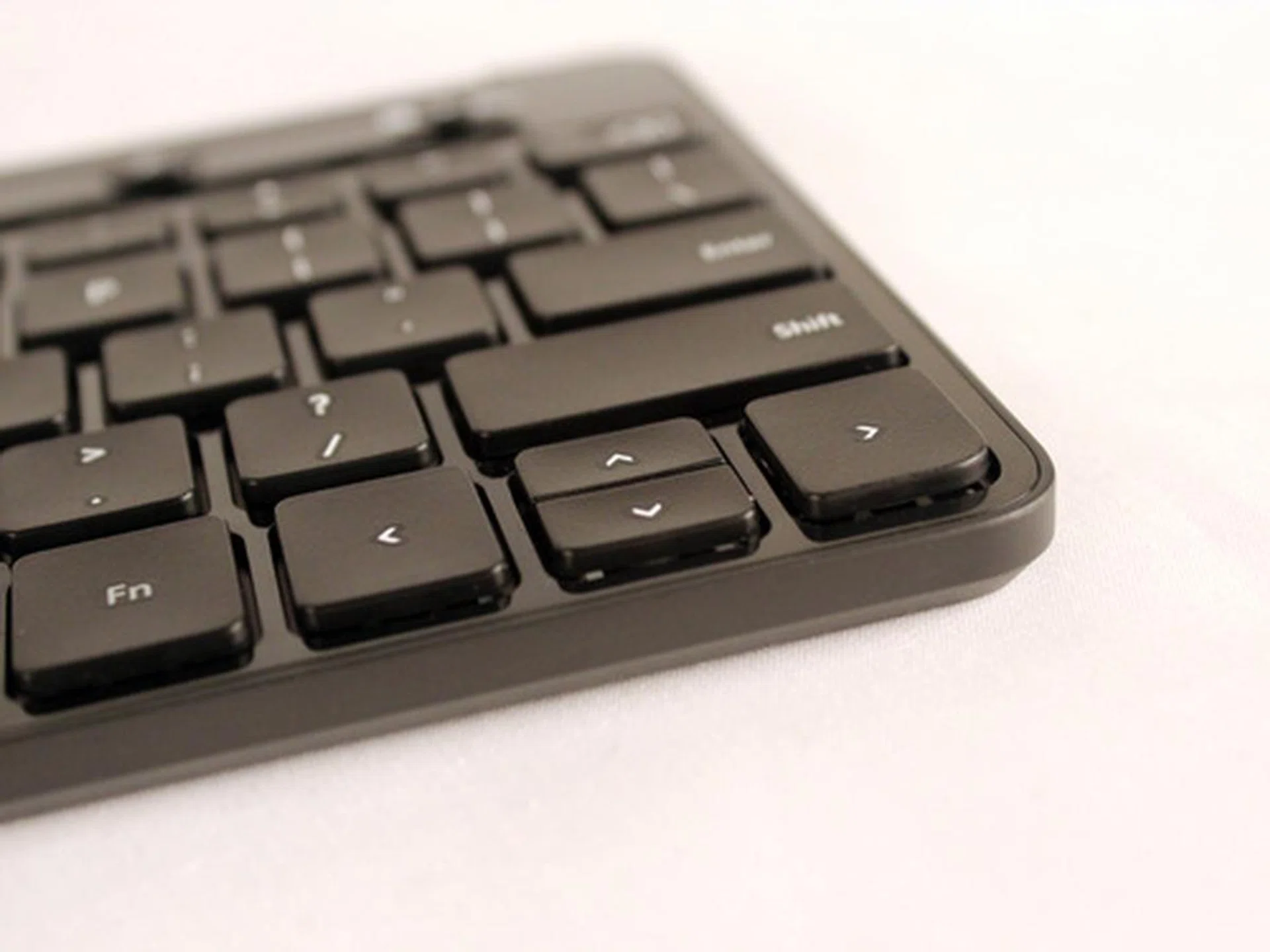 Unless you have small hands, some of the keys are very tricky to press. Compare the size of the Up and Down arrow keys with the rest.