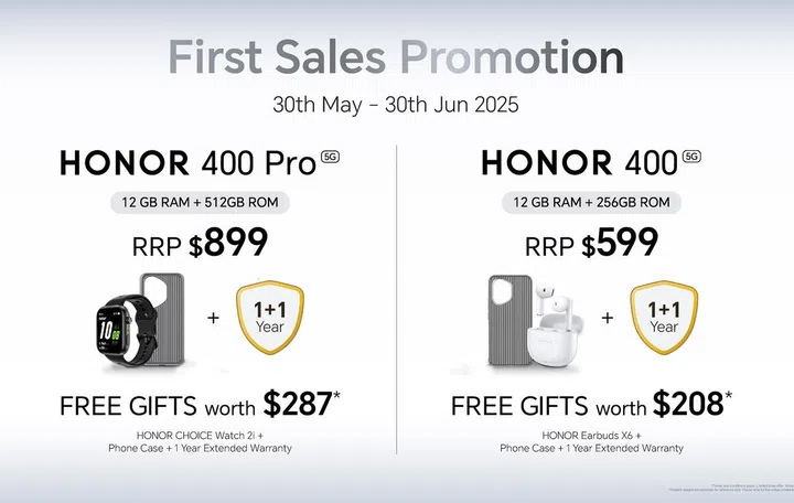 Honor 400 and Honor 400 Pro's first sale period. Source: Honor Singapore.
