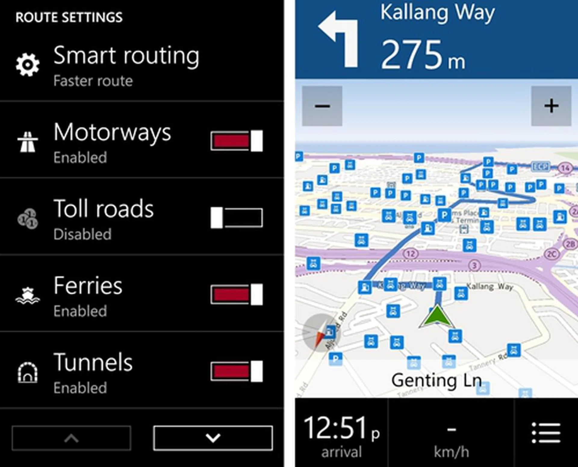 Companion to its Maps counterpart, Drive+ (Beta) provides accurate GPS navigational voice instructions with options for smart routing (faster, economical) and speed limit alerts.