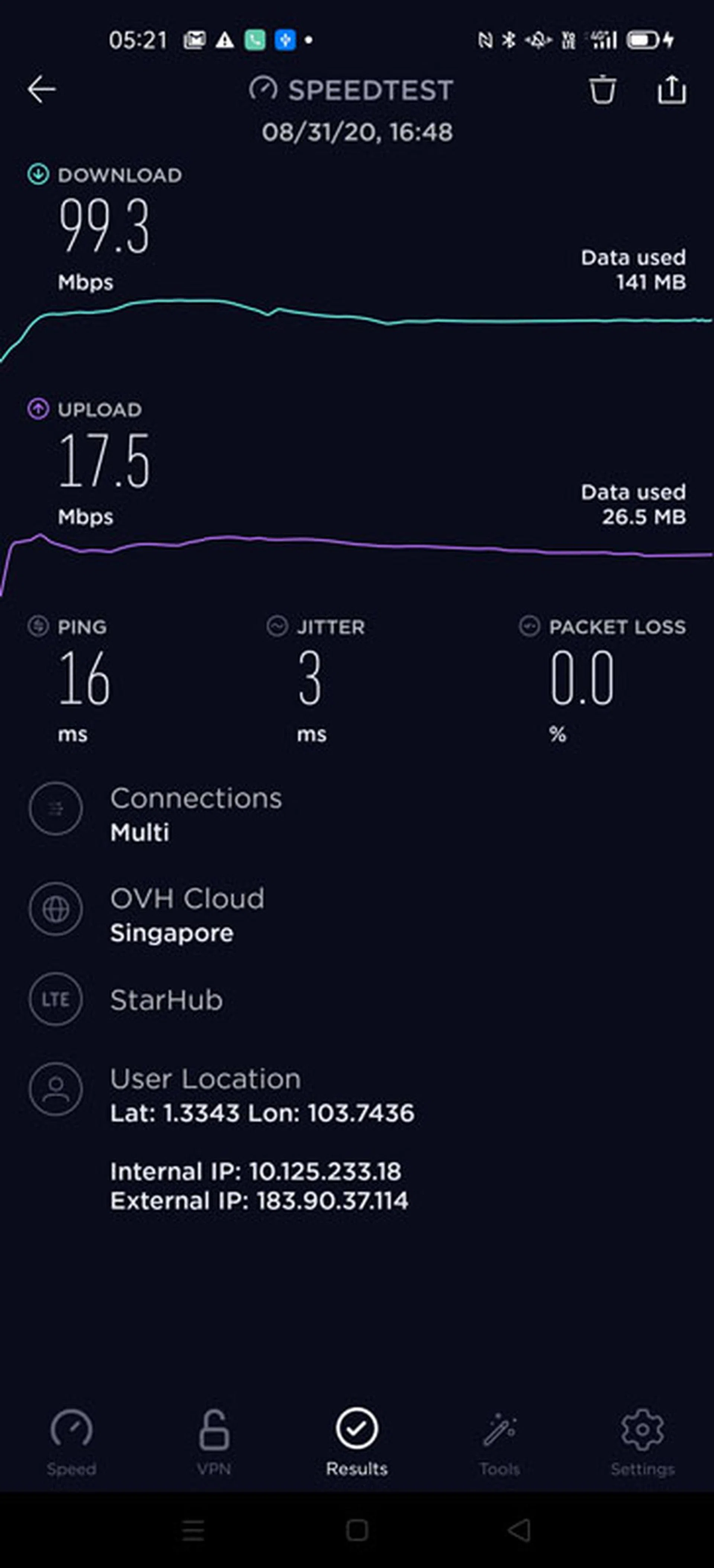 StarHub LTE Test 1