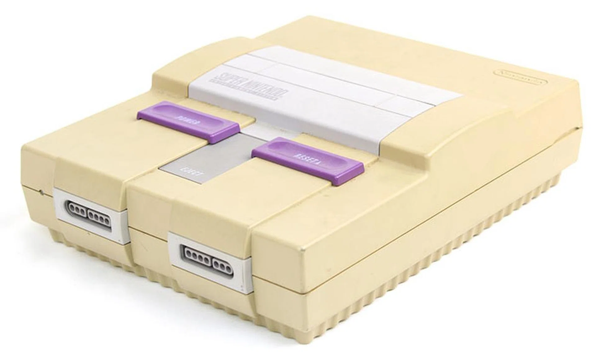 A vintage SNES due for some whitening.