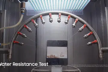 Squirting on the Galaxy Z Fold4 5G in almost every direction. Source: Samsung.