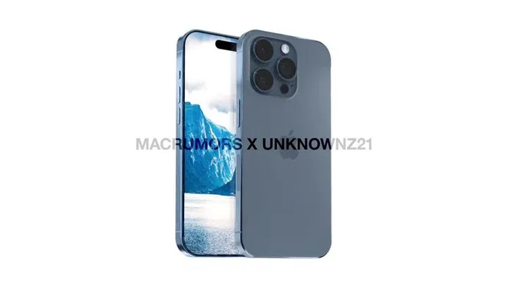 The Apple iPhone 15 Pro in the new shade of dark blue.