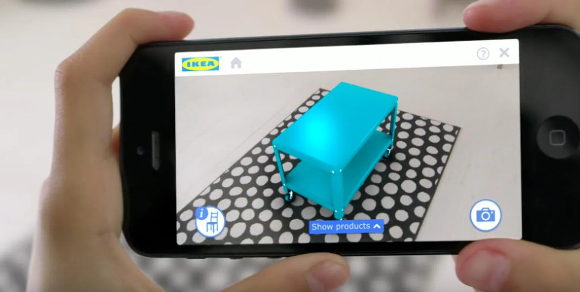 Screenshot taken from Ikea's YouTube video on "Place IKEA furniture in your home with augmented reality".