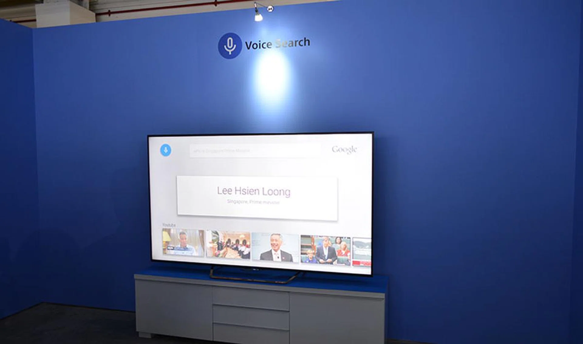 Sony helpfully set up a dedicated area to demonstrate the voice search capabilities of Android TV.