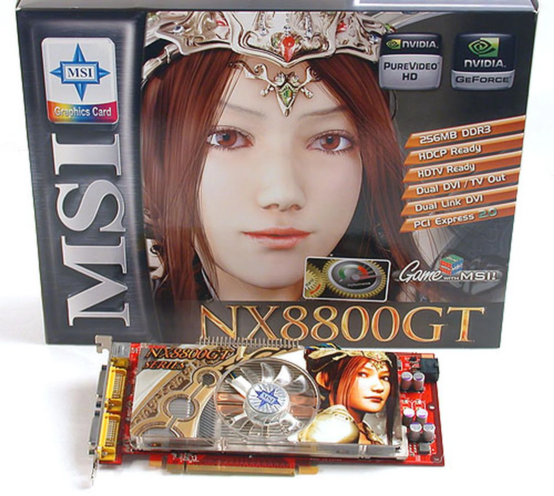 A familiar MSI package, the only difference being the amount of memory on this GeForce 8800 GT.

