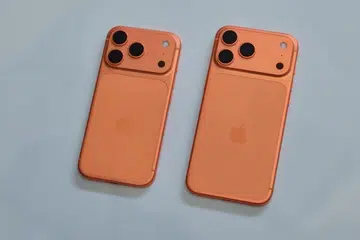 The Apple iPhone 17 Pro and iPhone 17 Pro Max in cosmic orange. 