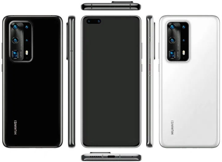 Purported render of the Huawei P40 Pro. <br>Image source: @evleaks